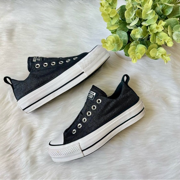 Converse Chuck Taylor All Star Lift Slip Black White Platform Sneakers Size 6.5 - Picture 2 of 11